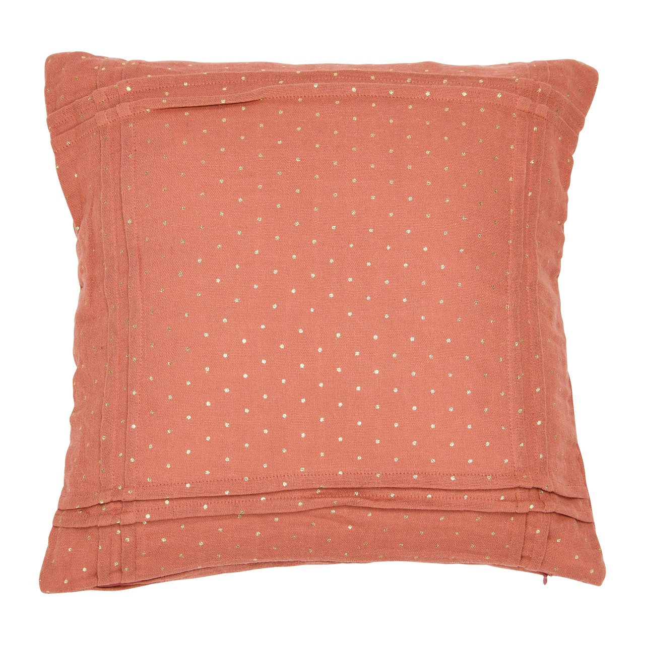 Hello Honey® Rose with Gold Foil Dots Double Cloth Pleated Cotton Pillow